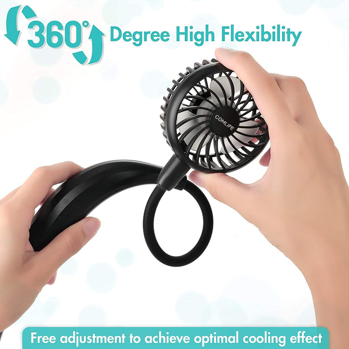 Tragbarer Halsventilator, 2600mAh batteriebetriebener, ultra leiser Freihand-USB-Lüfter mit starkem