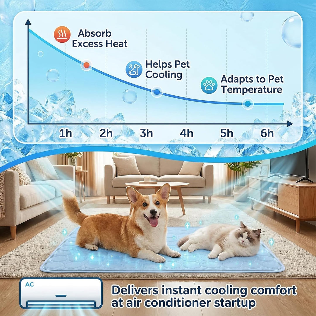 Qoosea Kühlmatte für Hunde Selbstkühlende Hundematte, Komfortabel Pet Cooling Mat Kühldecke Waschbar