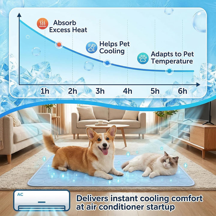 Qoosea Kühlmatte für Hunde Selbstkühlende Hundematte, Komfortabel Pet Cooling Mat Kühldecke Waschbar