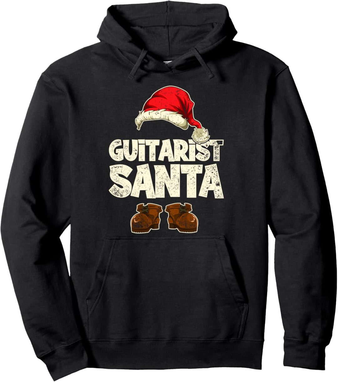 Partnerlook Pajama Xmas Geschenk Gitarrist Weihnachtsmann Pullover Hoodie