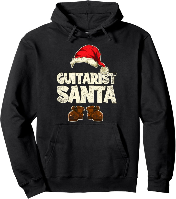 Partnerlook Pajama Xmas Geschenk Gitarrist Weihnachtsmann Pullover Hoodie