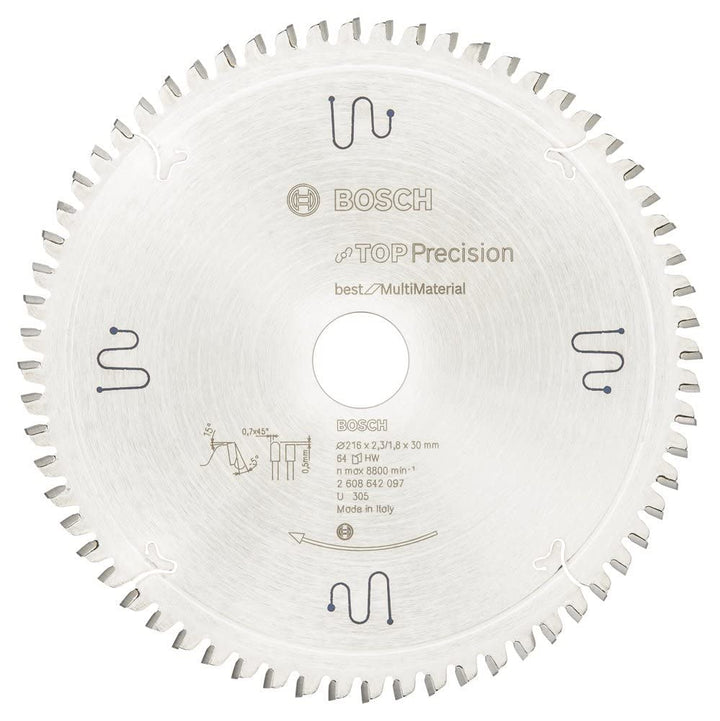 Bosch Professional 2608642097 Kreissägeblatt Best for Multi 216 x 30 x 2.3 mm Z64TR, 216 x 30 x 2.3