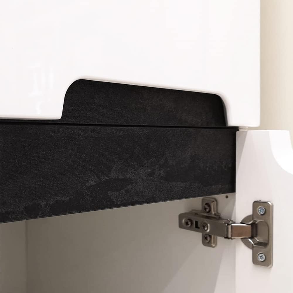 Lomadox Badmöbel Hängeschrank/Unterschrank,180° drehbar Hochglanz weiss lackiert, mit 3 Griffblenden