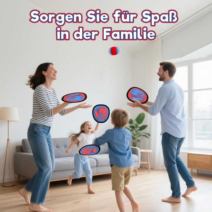 Sunrad Klettballspiel Klettball Strandspielzeug Strandspiele Wurfspiel Kinder mit 4 Fangscheiben und