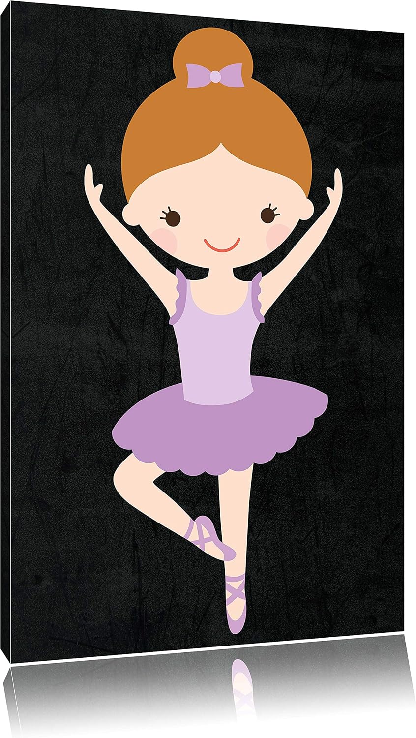 Pixxprint Hübsche Ballerina mit Schleife schwarz, Format: 70x100 auf hochkantiges Leinwandbild, 70x1