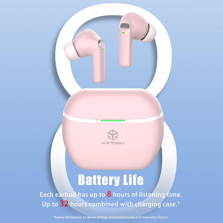 YATWIN Bluetooth Kopfhörer In Ear, Kopfhörer Kabellos Bluetooth 5.3 mit ENC HD Anruf, Kabellosem Lad