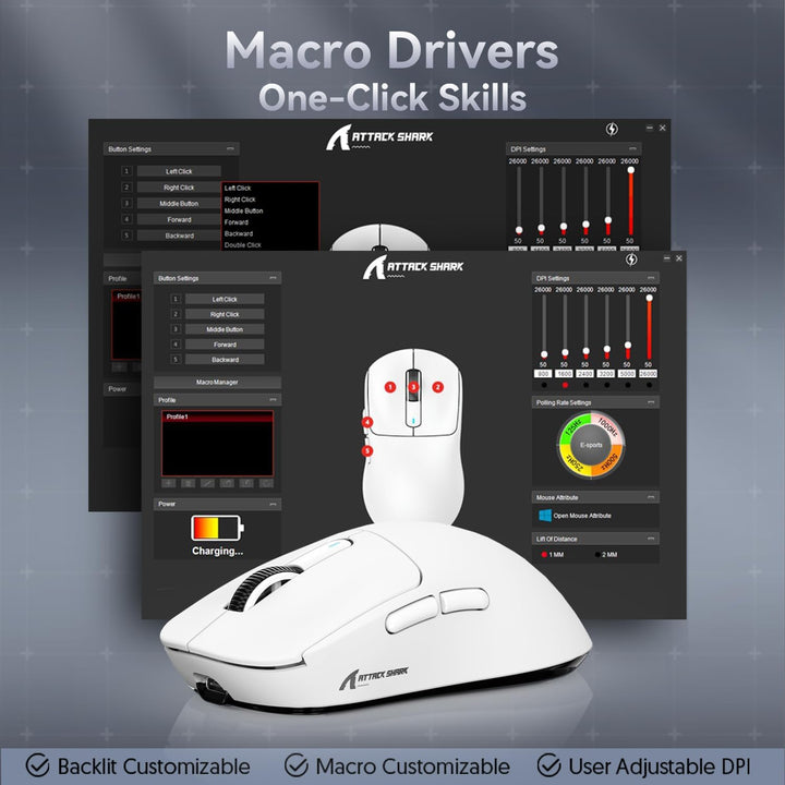 ATTACK SHARK X3 49g Ultralight Mouse, PixArt PAW3395 Gaming Sensor, BT/2.4G Wireless/Wired Gaming Mo