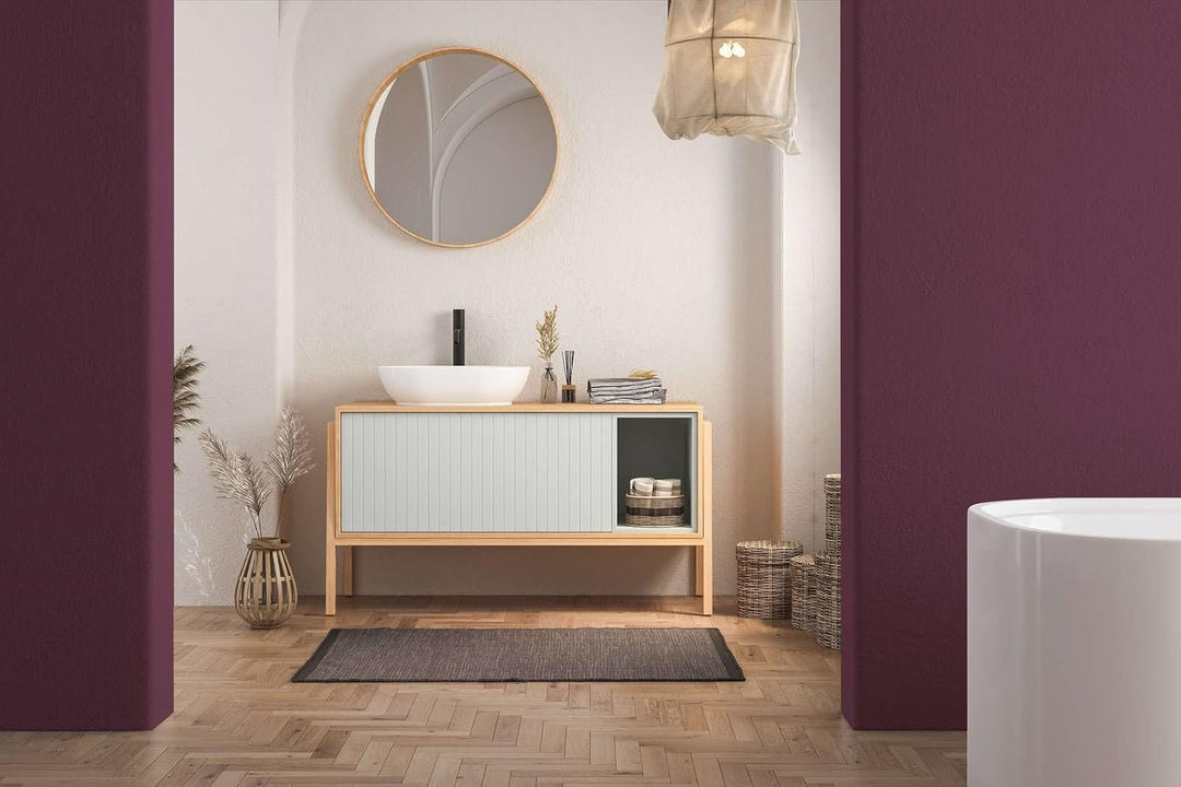 New Walls Premium Wandfarbe Violett, Lila Liquid Luxury Dispersionsfarbe für Innenräume – 1 L 1000 m