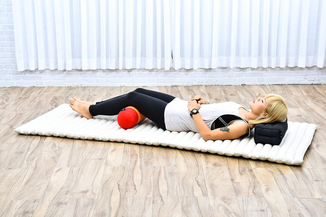 Leewadee Pilatesrolle Yoga Bolster Yogakissen Ökologisches Naturprodukt, Kapok, Sf02 - Orange