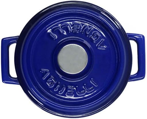 Pentole Agnelli COGHSRP10414B Kochgeschirr Slowcook Auflauf aus Gusseisen, 14 cm, 0,8 l, blau Blau 1
