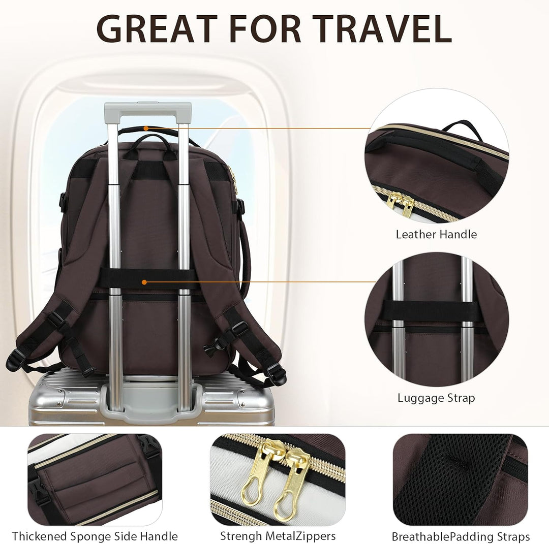 KROSER Laptop Rucksack 17,3 Zoll Handgepäck Daypack wasserabweisende Multifunktions-Laptoptasche für