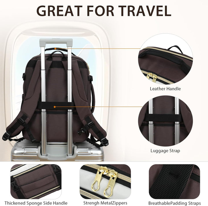 KROSER Laptop Rucksack 17,3 Zoll Handgepäck Daypack wasserabweisende Multifunktions-Laptoptasche für