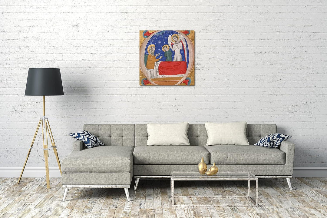 Printed Paintings Leinwand (70x70cm): Mitte des 14. Jahrhunderts - Handschrift Illumination mit Tobi