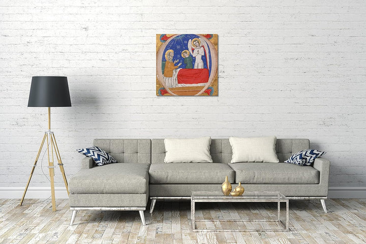 Printed Paintings Leinwand (70x70cm): Mitte des 14. Jahrhunderts - Handschrift Illumination mit Tobi