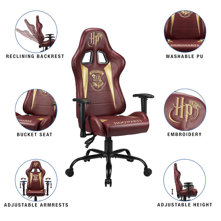 Harry Potter - Ergonomischer Gaming-Stuhl Verstellbare Rückenlehne/Armlehnen - Adult Gaming Chair of