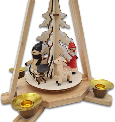 Wichtelstube-Kollektion Echtholz Pyramide Weihnachten, Handgefertigte Traditionelle Weihnachtsdeko H