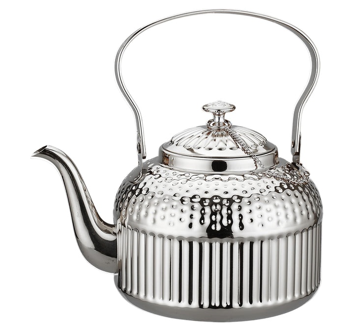 SANQIAHOME® 1,4 Liter Edelstahl-Teekanne mit Siebeinsatz, mit Teesiebgriff,Induktionsgeeignet Silber