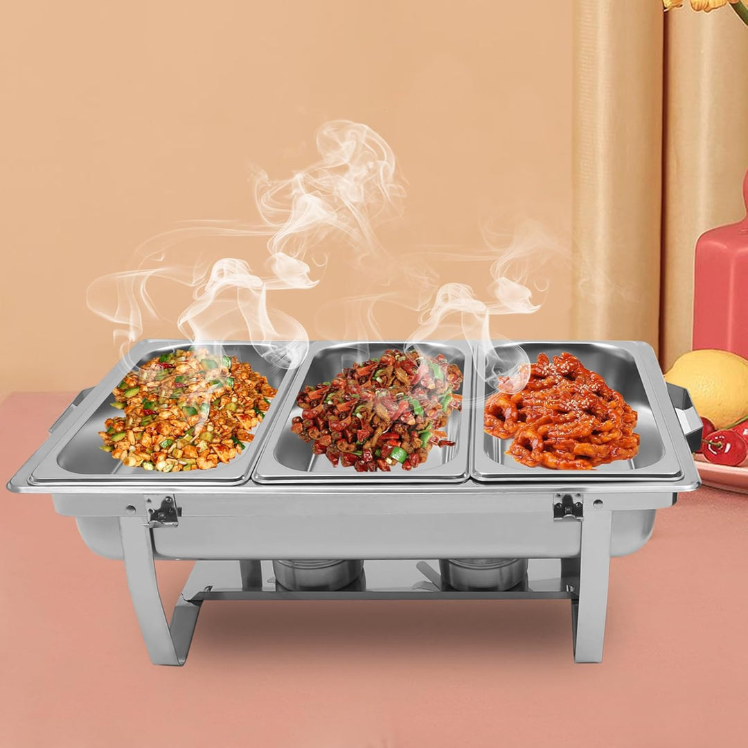 Edelstahl Buffetwärmer Speisenwärmer Chafing Dish Buffet Set - Food Warmer Warmhaltebehälter 8L Spei
