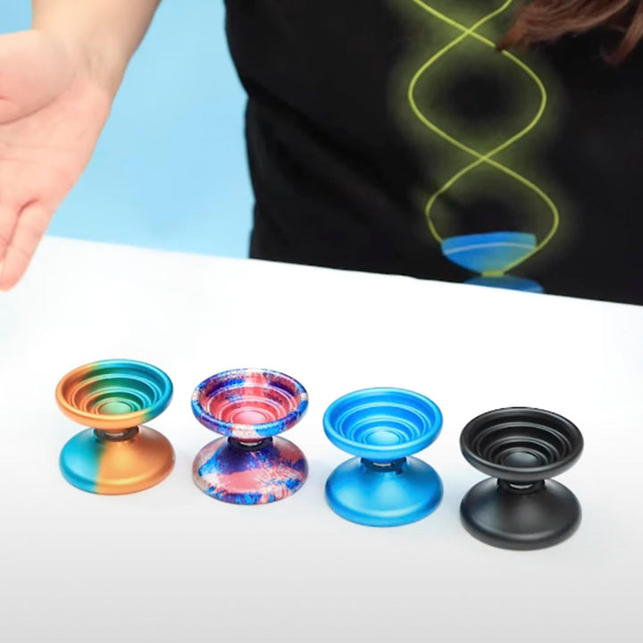 YoyoFactory Bullseye Yo-Yo - BLAU (DNA Tricks, Metall Yoyo, Schnur, Kugellager & Anleitung enthalten