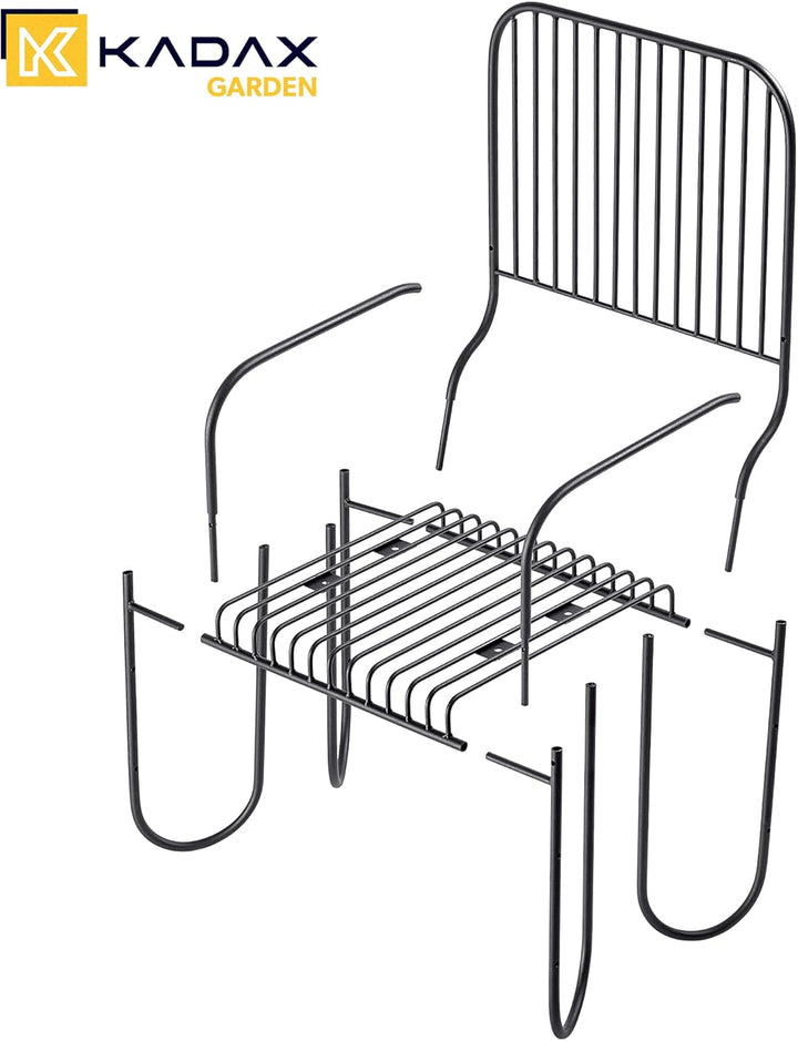 KADAX Moderne Gartenbank, Sitzbank aus pulverbeschichteten Stahl, Bank im Modulsystem, Witterungsbes