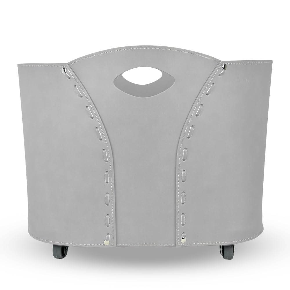 LIMAC Design VOLTA Holzkorb aus Leder, moderne Brennholztasche, Originale Kaminholztasche, Kaminholz