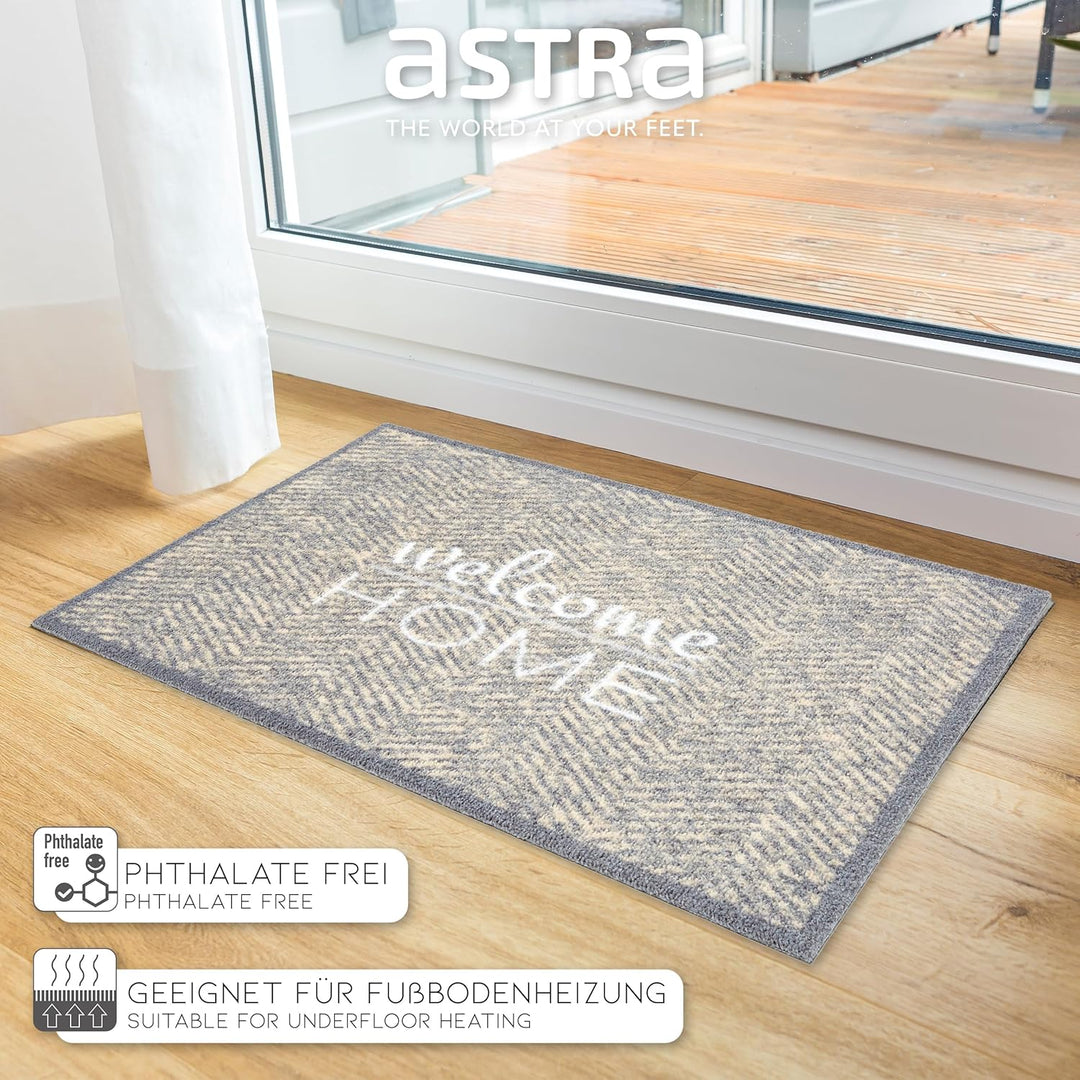 Astra rutschfeste Sauberlaufmatte innen - Fischgrät Welcome Home 50x70 cm - Wohnraum Fussmatte Desig