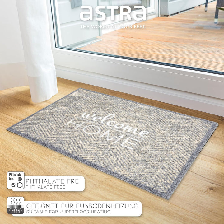 Astra rutschfeste Sauberlaufmatte innen - Fischgrät Welcome Home 50x70 cm - Wohnraum Fussmatte Desig