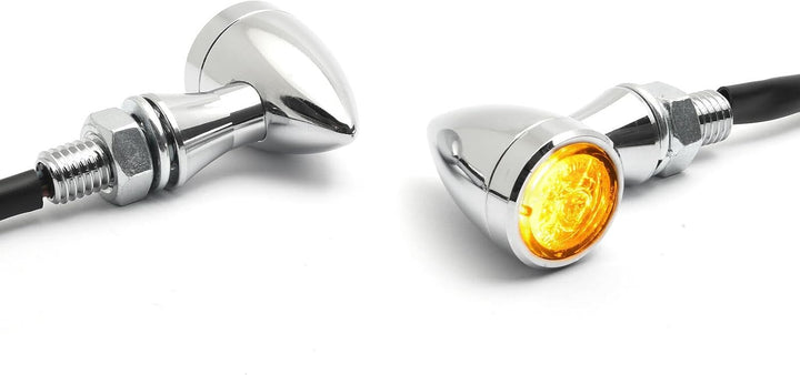 Dock66 Motorcycle Parts Micro Bullet LED Blinker mit Rück-/ Bremslicht Chrom, ECE