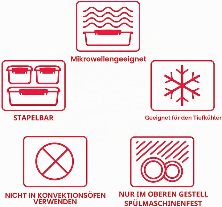 Sistema Microwave Suppentasse, klein, mikrowellengeeignete Frischhaltedose, 565 ml, BPA-frei, rot, 1