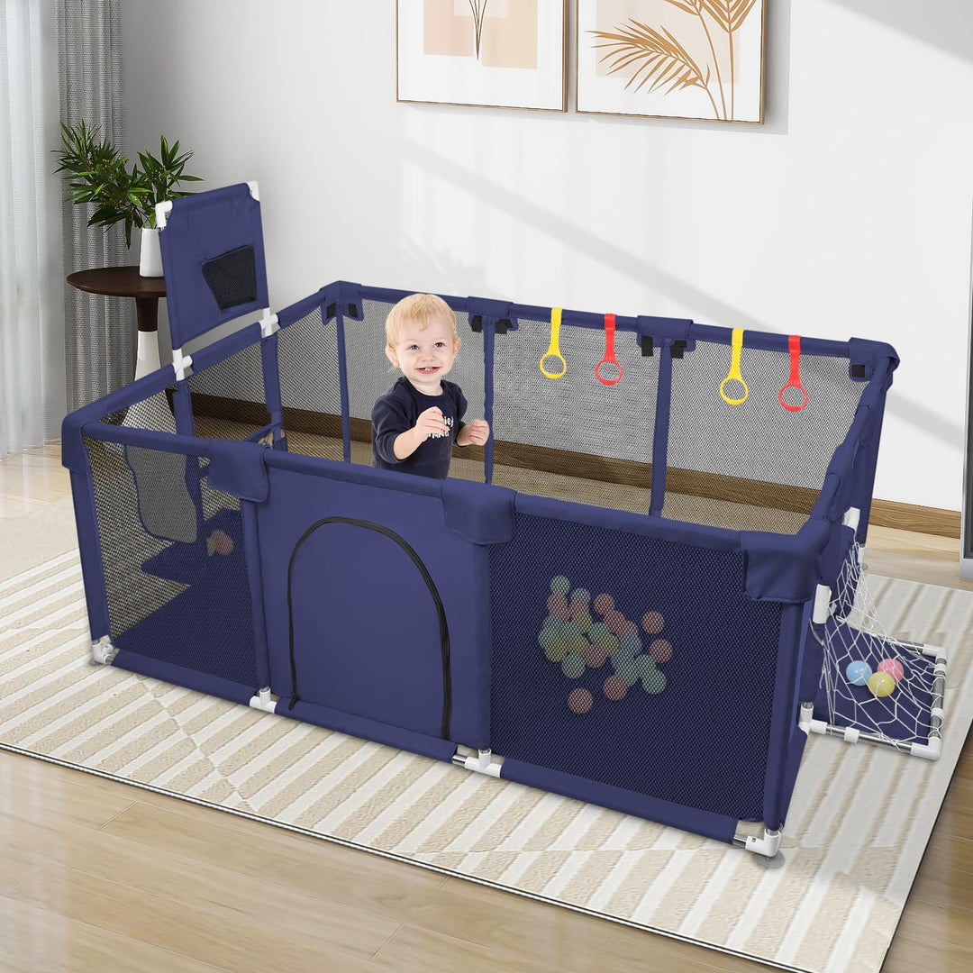 Grosser Spielplatz mit Schutzgitter, Baby-Spielplatz, modular, klappbar, Grosser Spielplatz für Klei