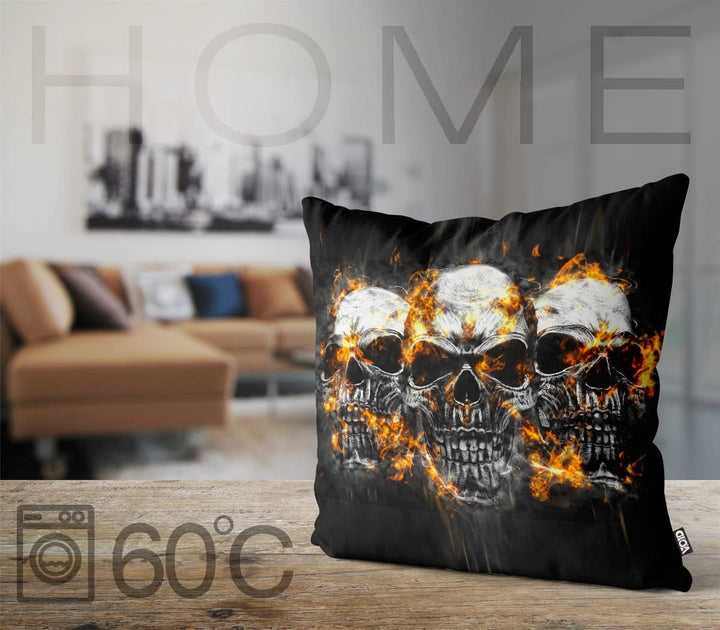 VOID Totenköpfe Hard Rock Kissenbezug Kissenhülle Sofakissen Kissen Deko Outdoor-Kissen Dekokissen,