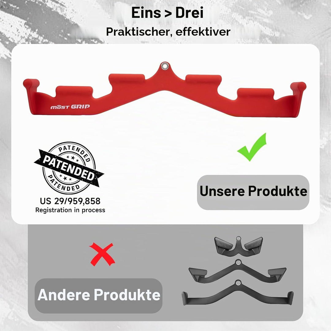 Latzugstange mit 6 Ergonomischen Griffen, Rutschfest Latzug Griff für Das Fitnessstudio Zu Hause, La