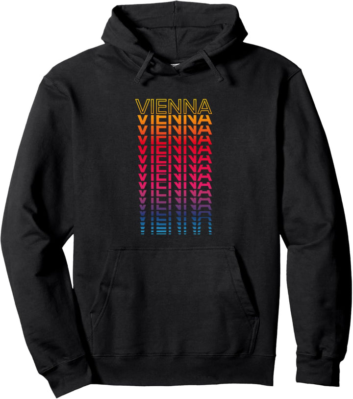 Bunte Retro-Stadt - Nostalgic Wien Pullover Hoodie