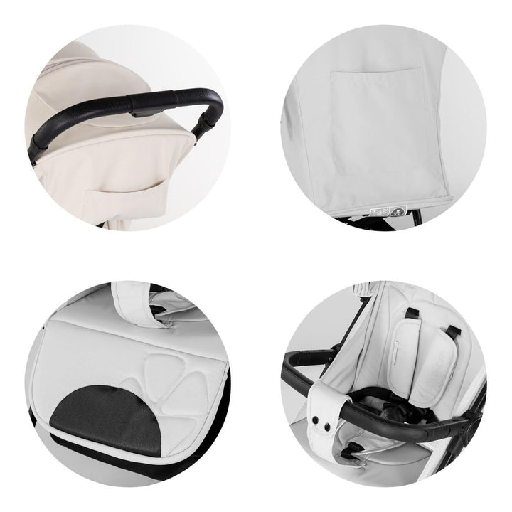 Chipolino Kinderwagen Blossom Stossdämpfer verstellbare Rückenlehne Korb bis 22kg beige, beige