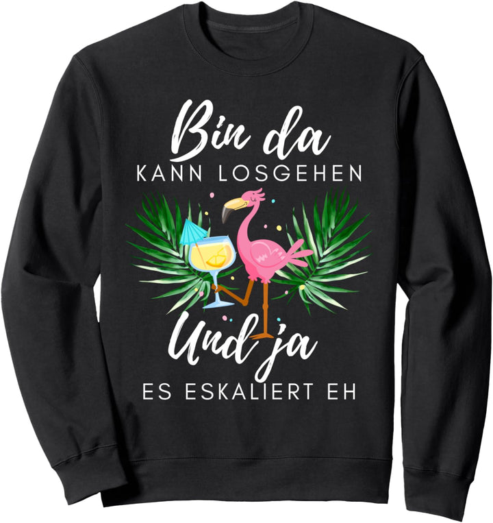 Flamingo Bin da kann losgehen und ja es eskaliert eh Sweatshirt