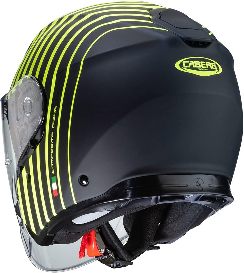 Caberg Unisex FLYON BAKARI Motorradhelm, Mattschwarz/leuchtendes Gelb, M
