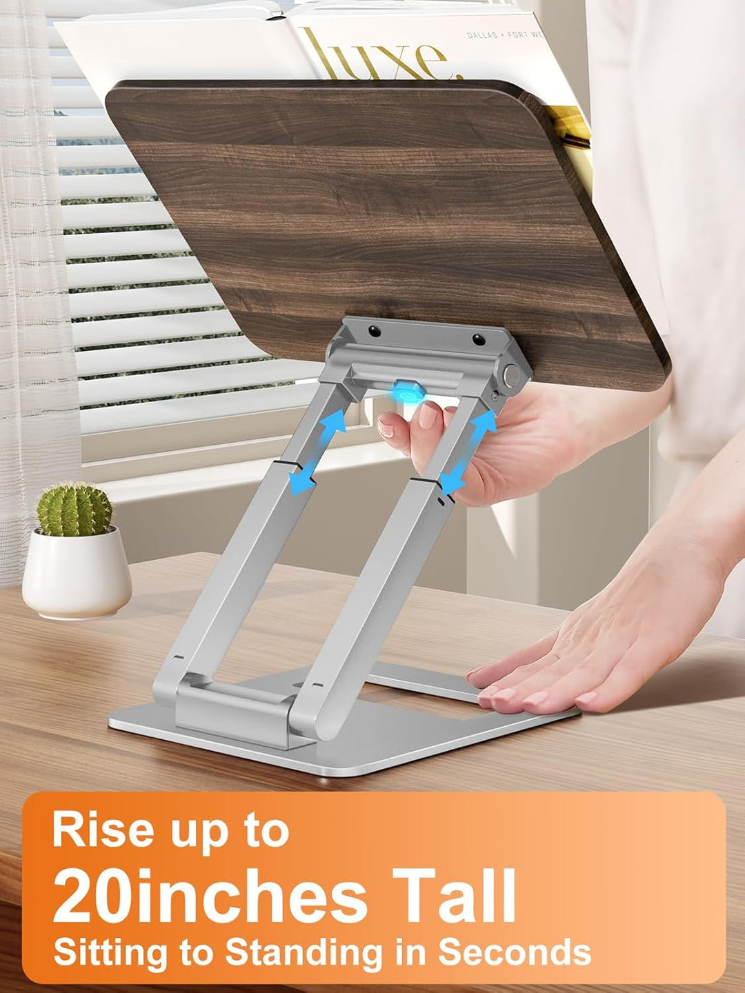 Tounee Buchständer, Teleskop-Buchhalterständer, höhenverstellbar, ausziehbares Design, ergonomischer