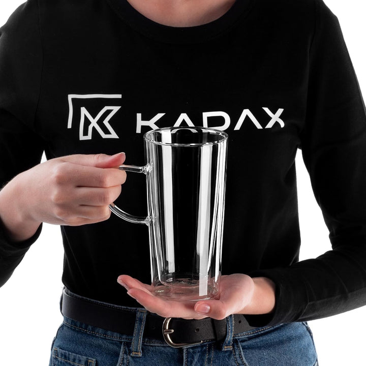 KADAX doppelwandige Gläser, Set, 380ml, Thermogläser aus Borosilikatglas, Trinkgläser für Tee, Kaffe