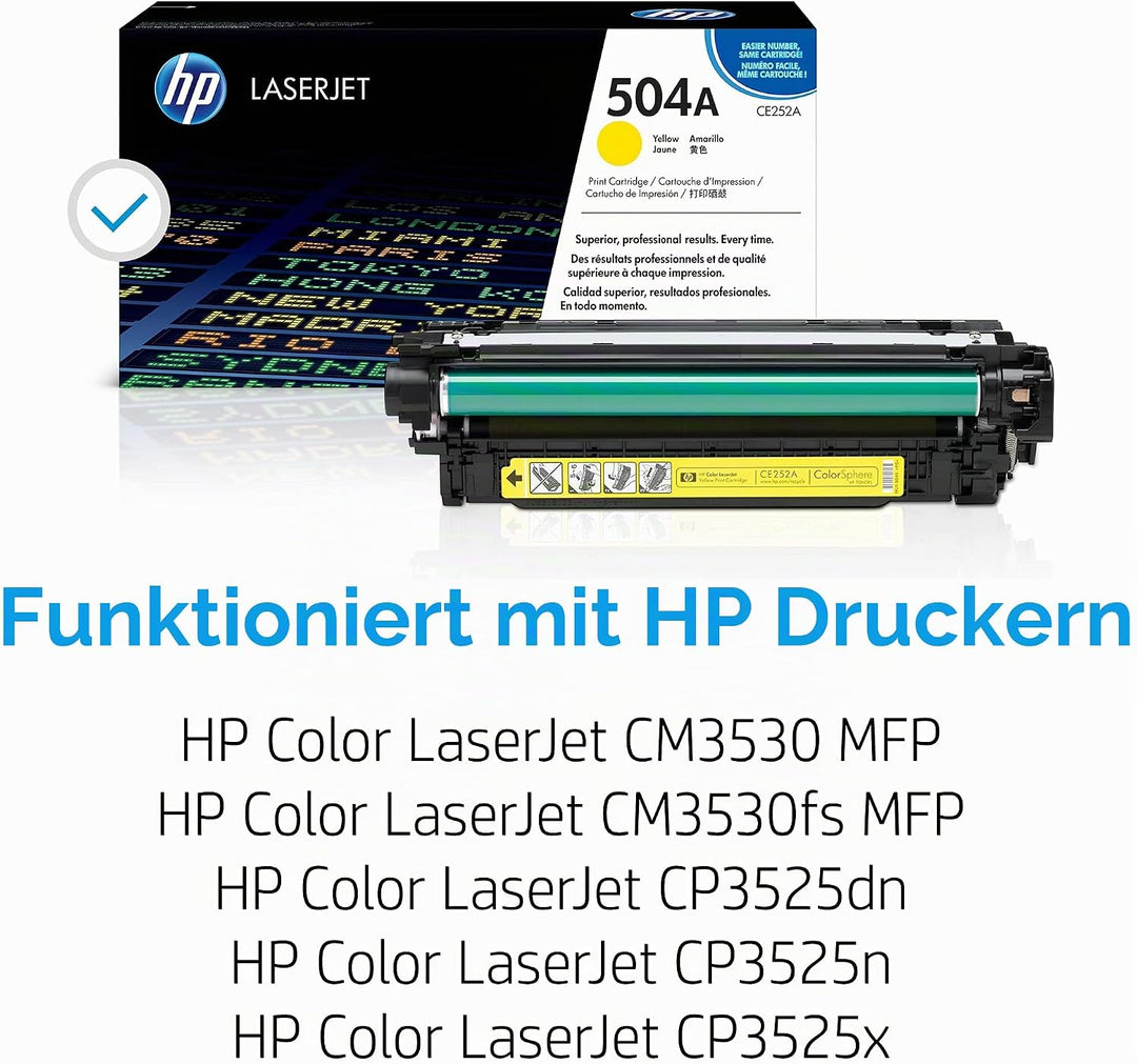 HP 504A (CE252A) Gelb Original Toner fürHP Color Laserjet CP3525, HP Color Laserjet CM3530 Gelb 7.00