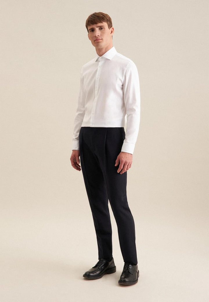 Seidensticker Herren Seidensticker Herren Business Hemd Slim Fit Businesshemd, Weiss (Weiss 01), 45