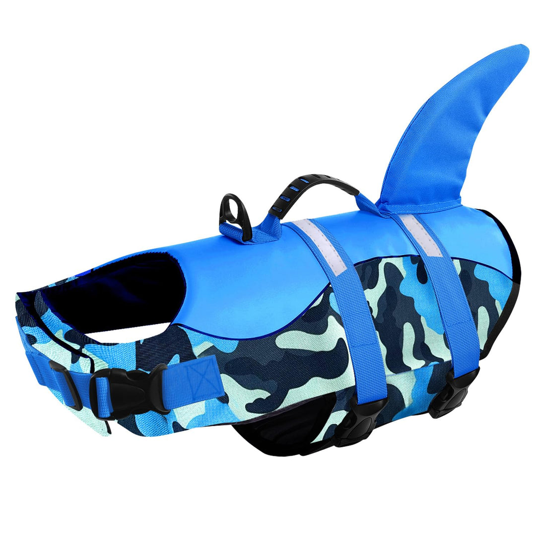 CITÉTOILE Schwimmweste Hunde Hai, Leicht und Sicher für Wassersport, hundeschwimmweste mit Griff und