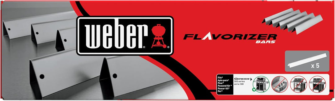 Weber 7620 Flavorizer Bars Genesis S Serie Edelstahl 5er Set, schwarz, 5.3 x 44.7 x 5.9 cm, 5.3 x 44