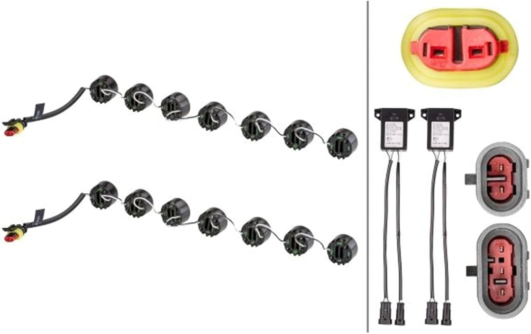 HELLA - LED-Tagfahrleuchtensatz - LEDayFlex - 24/12V - rund - Einbau - Lichtscheibenfarbe: glasklar