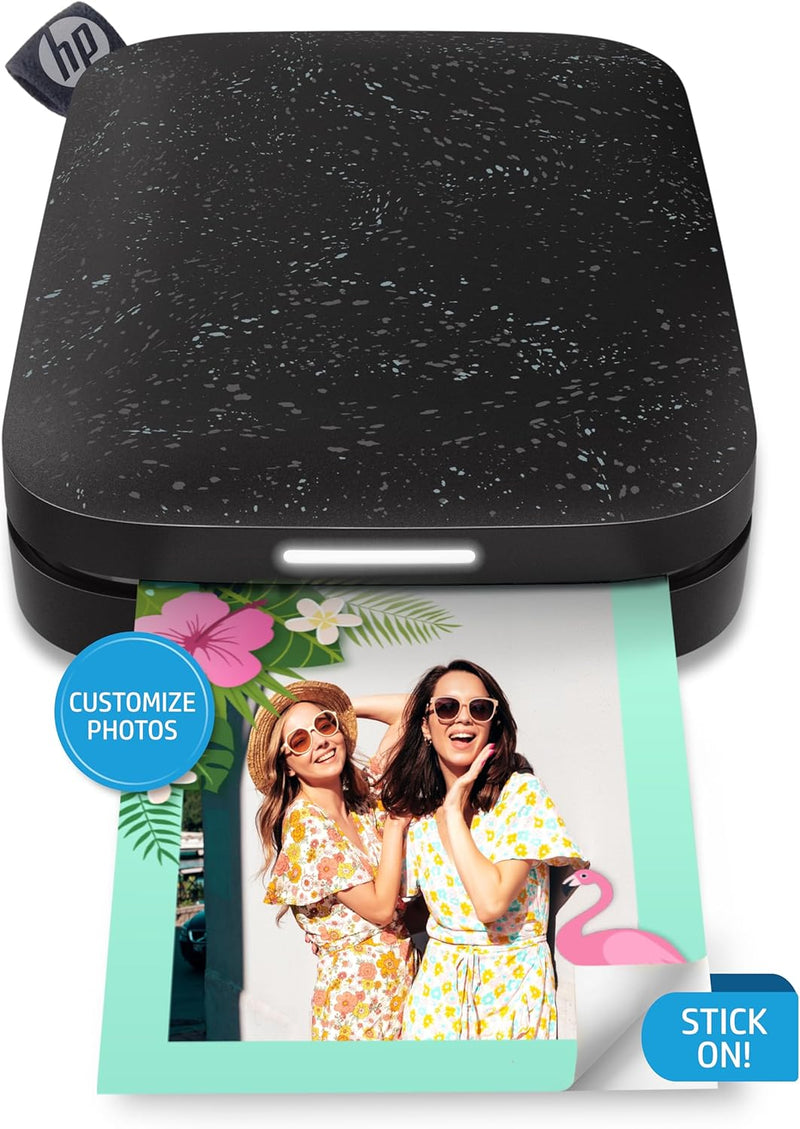 HP Sprocket Portable 2x3 Zoll Sofortbilddrucker (Schwarz) Sammelalbum-Kit, Schwarz