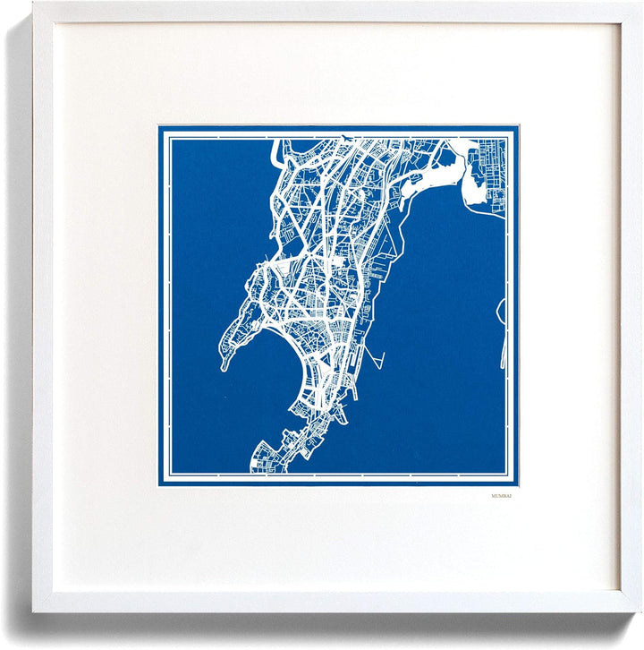 Mumbai Papierschnitt Karte Weiss 30x30 cm Papierkunst, Mumbai