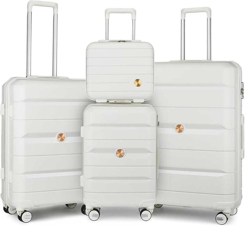 Sea choice Kofferset 4tlg Handgepäck Trolley Koffer mit Beautycase Hartschalen Polypropylene Reiseko