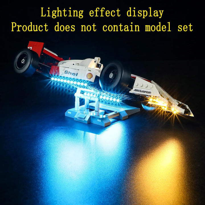GEAMENT LED Licht-Set Kompatibel mit Lego McLaren MP4/4 & Ayrton Senna - Beleuchtungsset für Icons 1