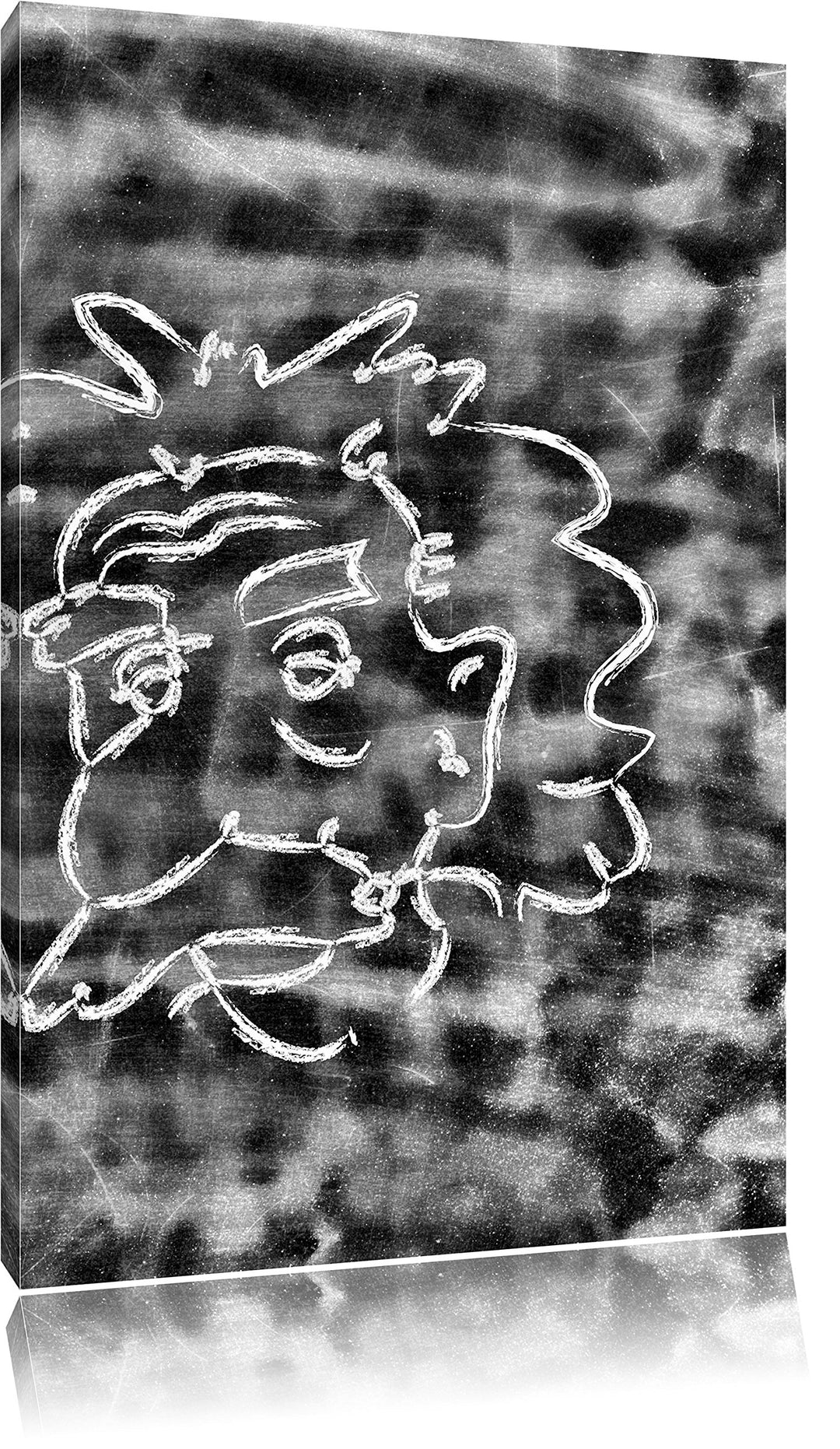 Pixxprint Albert Einstein / 100x70cm Leinwandbild bespannt auf Holzrahmen/Wandbild Kunstdruck Dekora