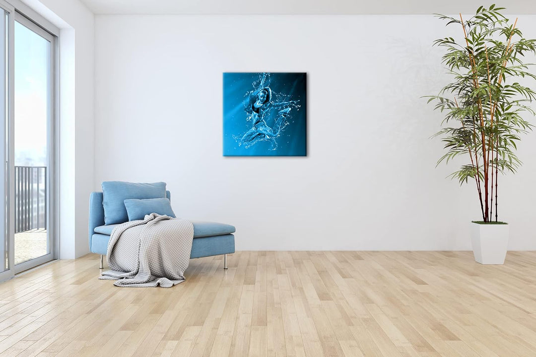 deyoli stylisher Tanz im Wasser Format: 70x70 Effekt: Monocrome Blau als Leinwand, Motiv fertig gera