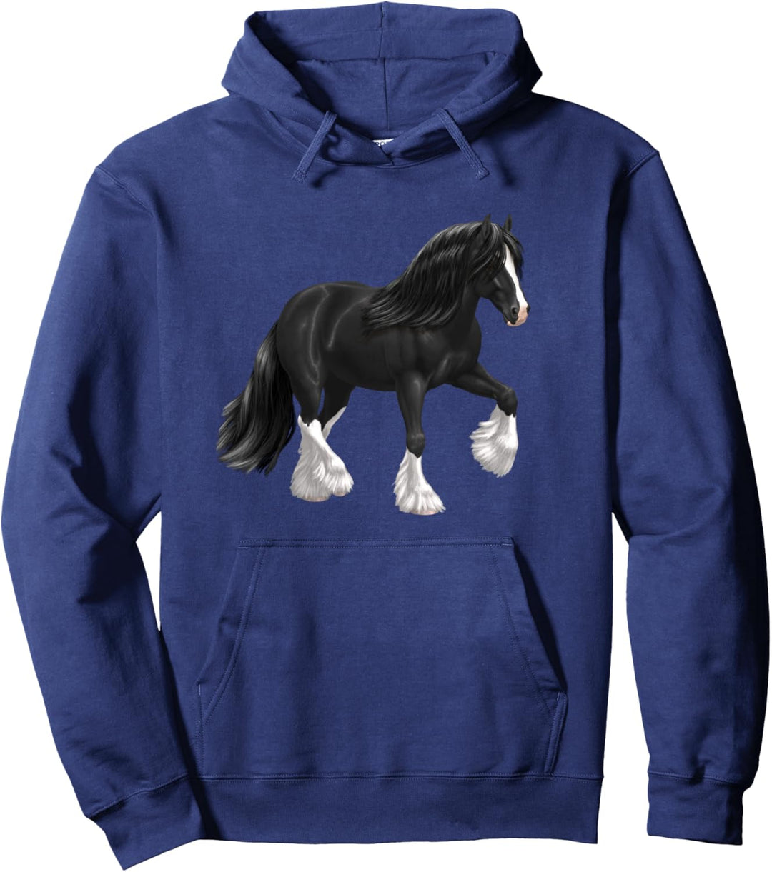 Hübsches schwarz-weiss Tinker Zugpferd Pullover Hoodie
